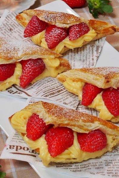 いちごカスタードパイ