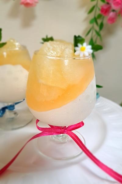 グレープフルーツゼリーとヨーグルトムース