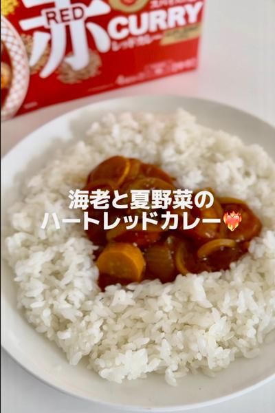 特別な日に❤️‍🔥海老と夏野菜のハートカレー