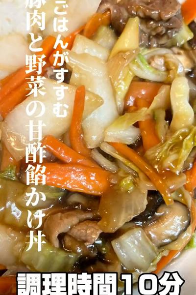 お正月の余った食材で、野菜たっぷり甘酢あんかけ！