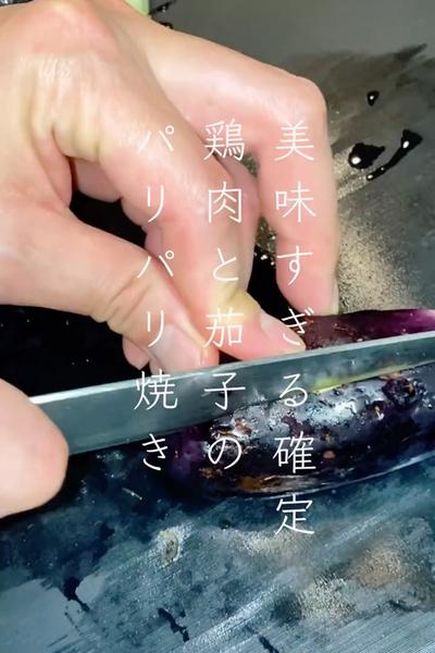鶏肉と茄子のパリパリ焼き