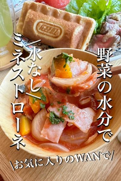 ベストポットで作る野菜だけの水分でミネストローネ