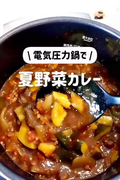  電気圧力鍋で 野菜たっぷり！夏野菜カレーの作り方
