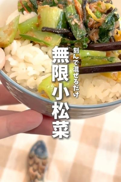 刻んで混ぜるだけ！爆速！節約🥬無限小松菜