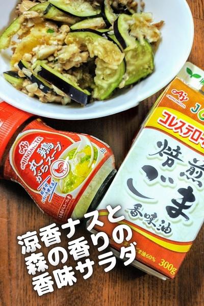 涼香ナスと森の香りの香味サラダ✨香りまで美味な夏に