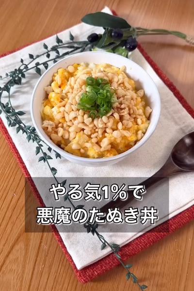 【やる気1％で悪魔のたぬき丼】