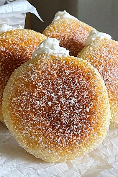 材料4つ！揚げないクリームドーナツ作り方！