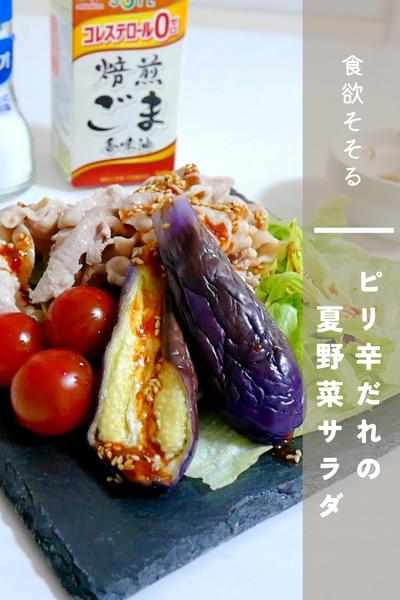 ピリ辛旨だれで食欲そそる！夏野菜の豚しゃぶサラダ