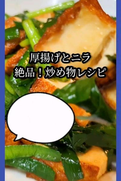 厚揚げとニラのオイスターソース炒め