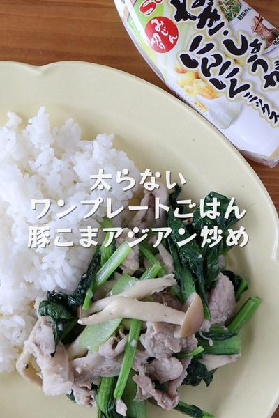 409kcal【豚こまアジアン炒めワンプレート】