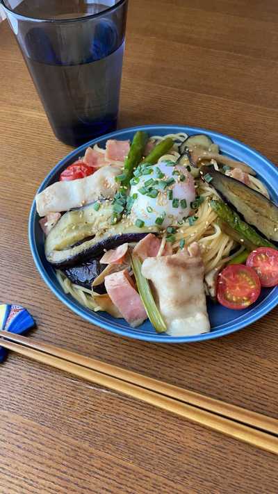 五右衛門の具沢山スパゲッティー(醤油バター)を再現