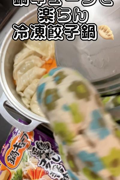 鍋キューブで楽ちん　冷凍餃子鍋！