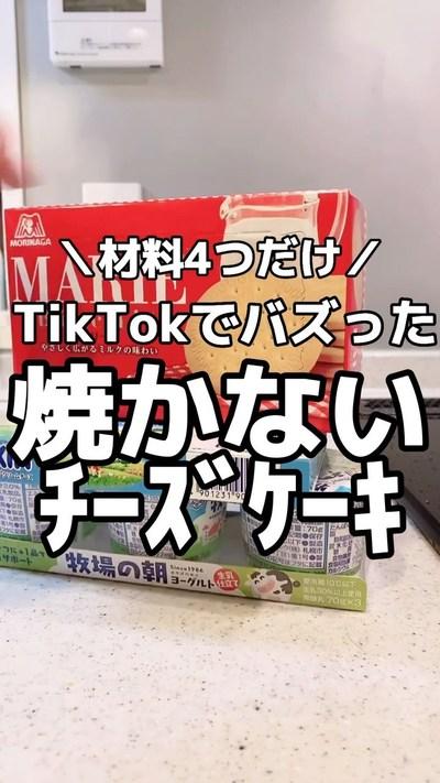TikTokでバズってた焼かないチーズケーキ作って