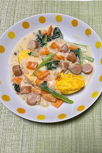 クリーミースープで作る！ホワイトオムレツ🍳