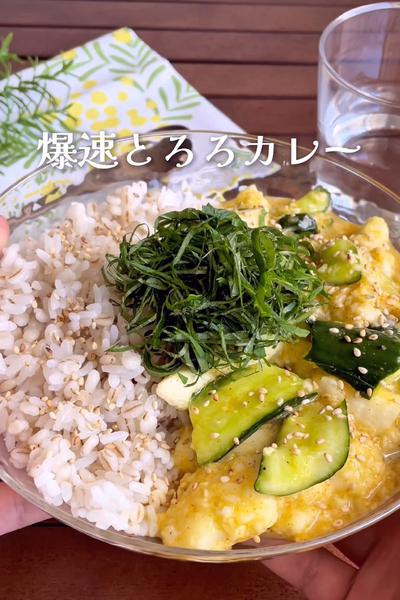 ＼袋の中で叩くだけ／
『ポリザク3分とろろカレー』