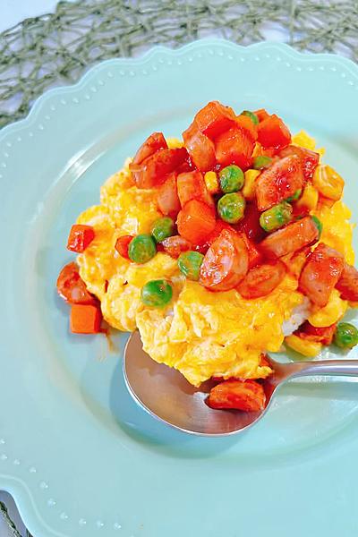 香薫ケチャップ炒め～オムライス風～