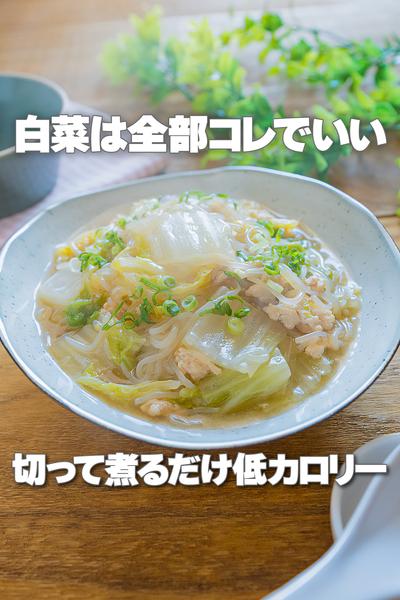 切って煮るだけ！白菜としらたきのとろとろ煮