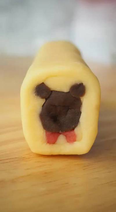 クマちゃんのアイスボックスクッキー作りました☺️❤