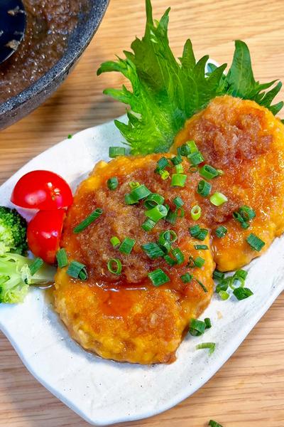 76円で完成!鶏むねひき肉の和風豆腐ハンバーグ🤤