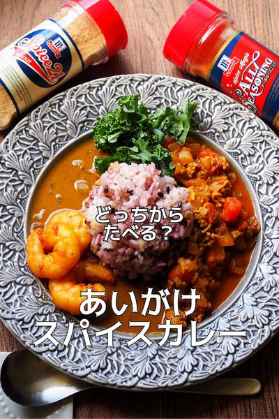 どっちからたべる？あいがけスパイスカレー