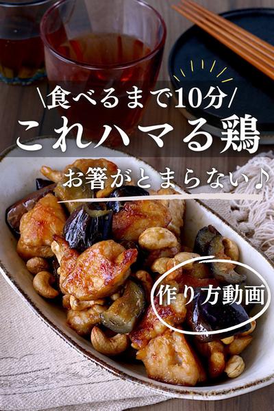 ハマる♪鶏肉と茄子のカシュー炒め