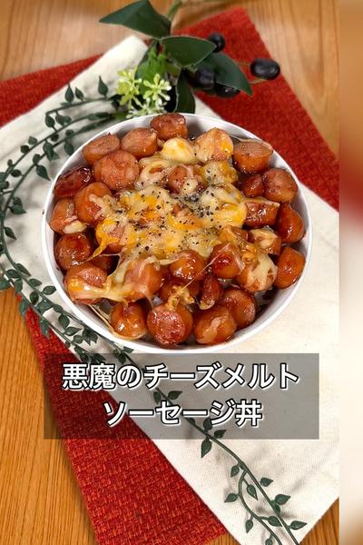 【悪魔のチーズメルトソーセージ丼】