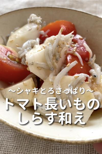 \シャキとろ♡/
【トマト長いものしらす和え】