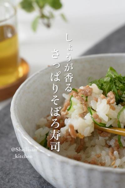 夏の食欲増進！しょうが香るそぼろ寿司