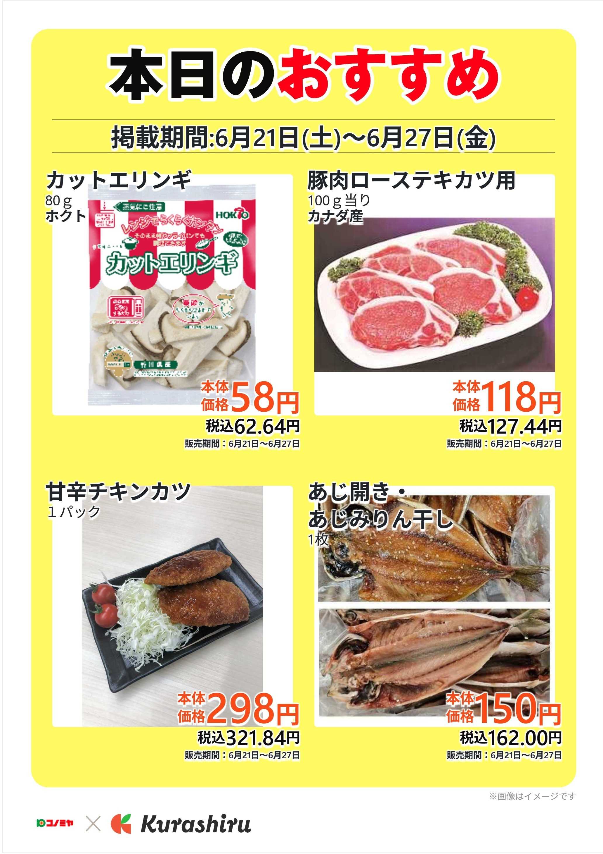 コノミヤ 本日のおすすめ