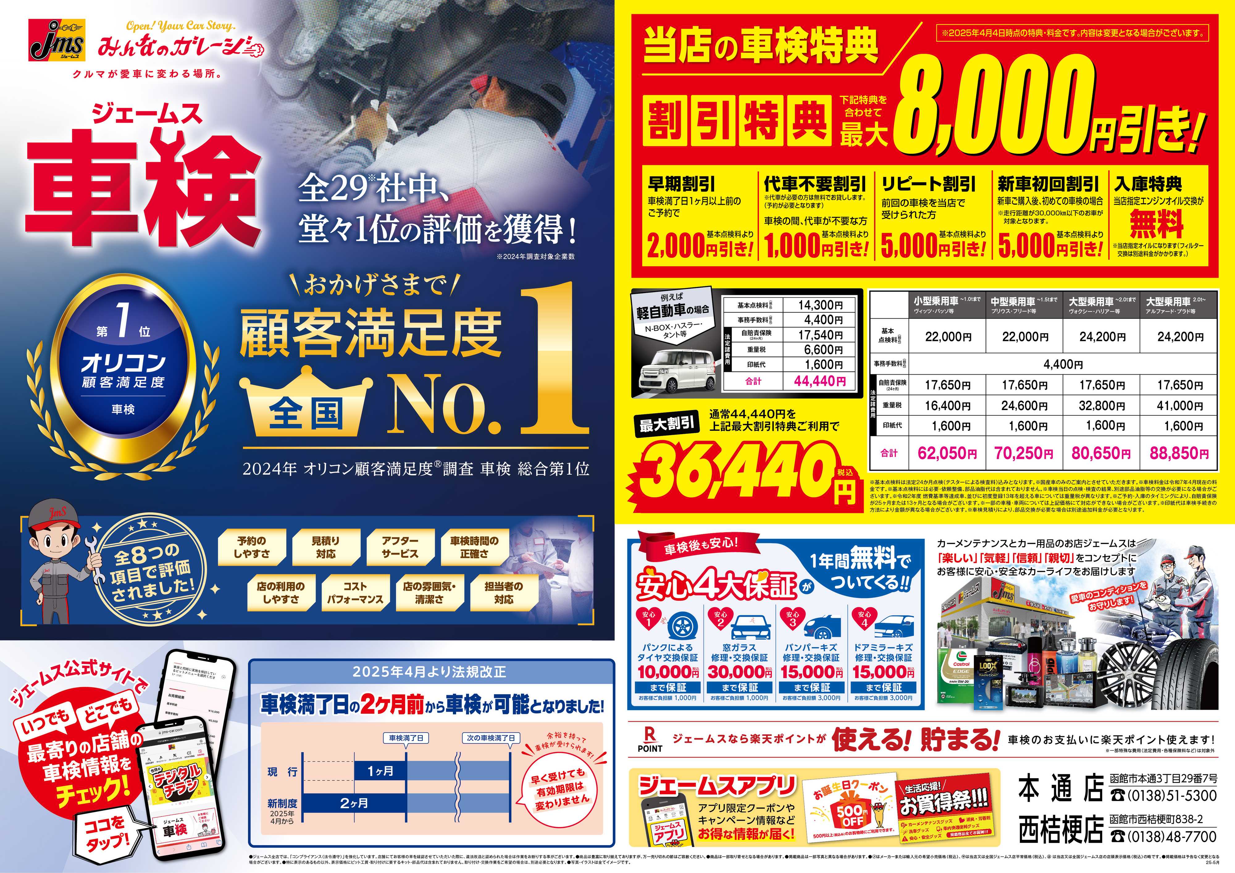 ジェームス ジェームス車検オリコンNO.1！