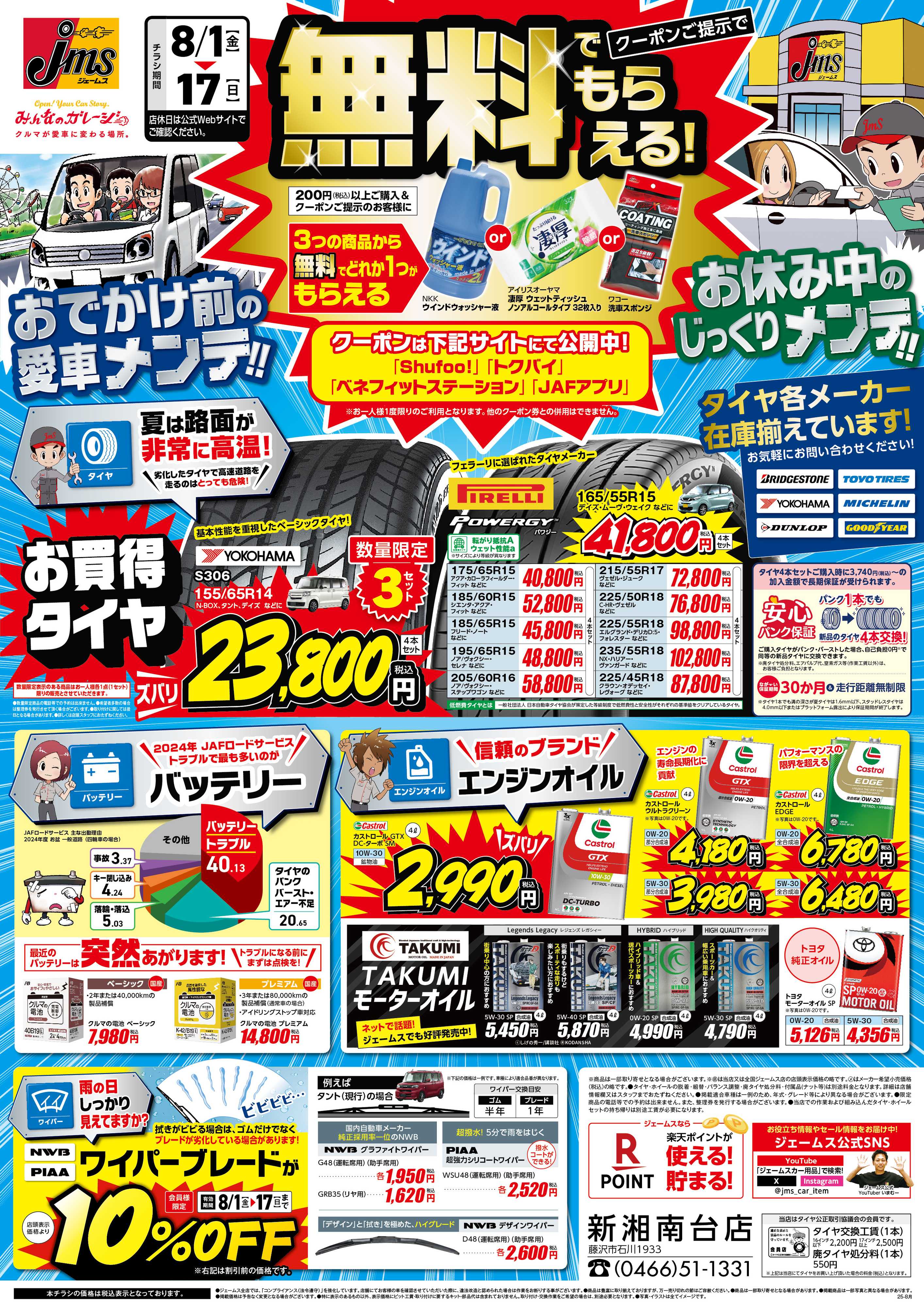 ジェームス お出かけ前の愛車メンテナンス！