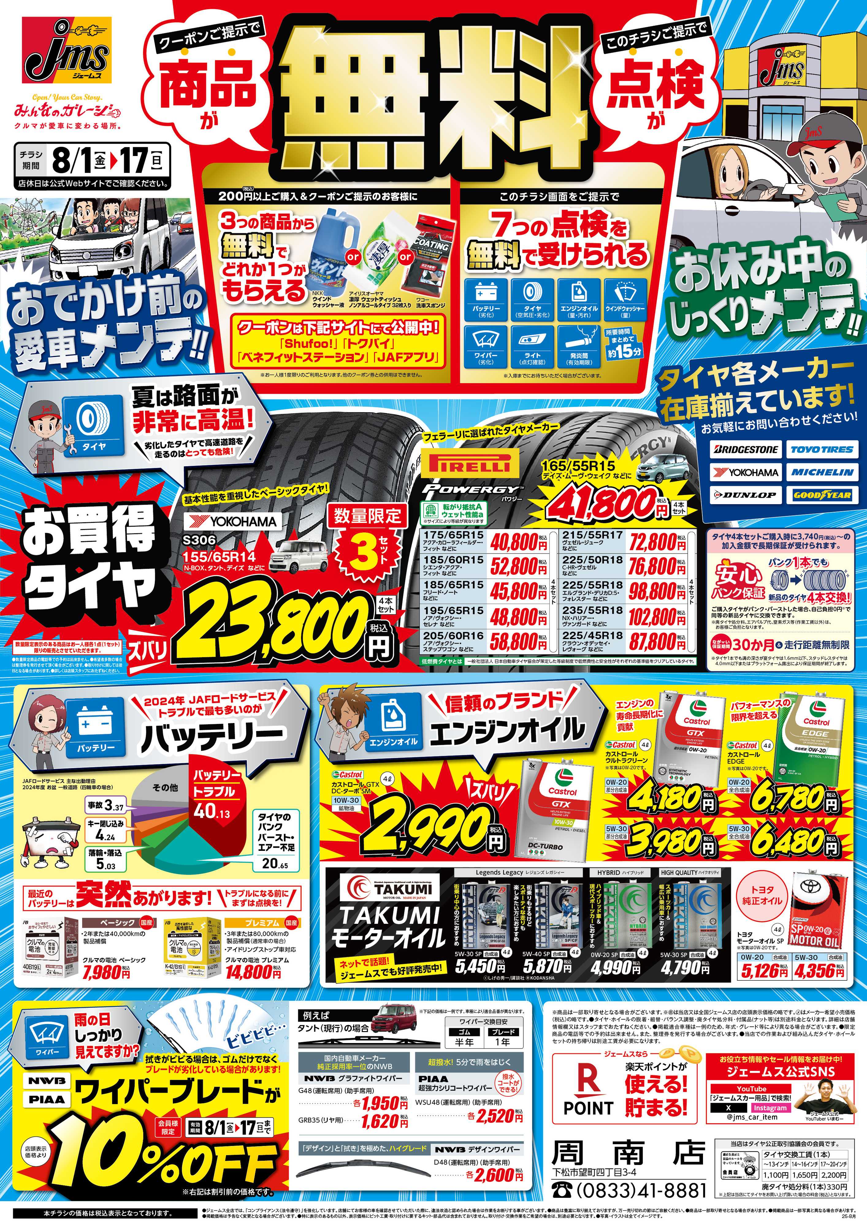 ジェームス お出かけ前の愛車メンテナンス！