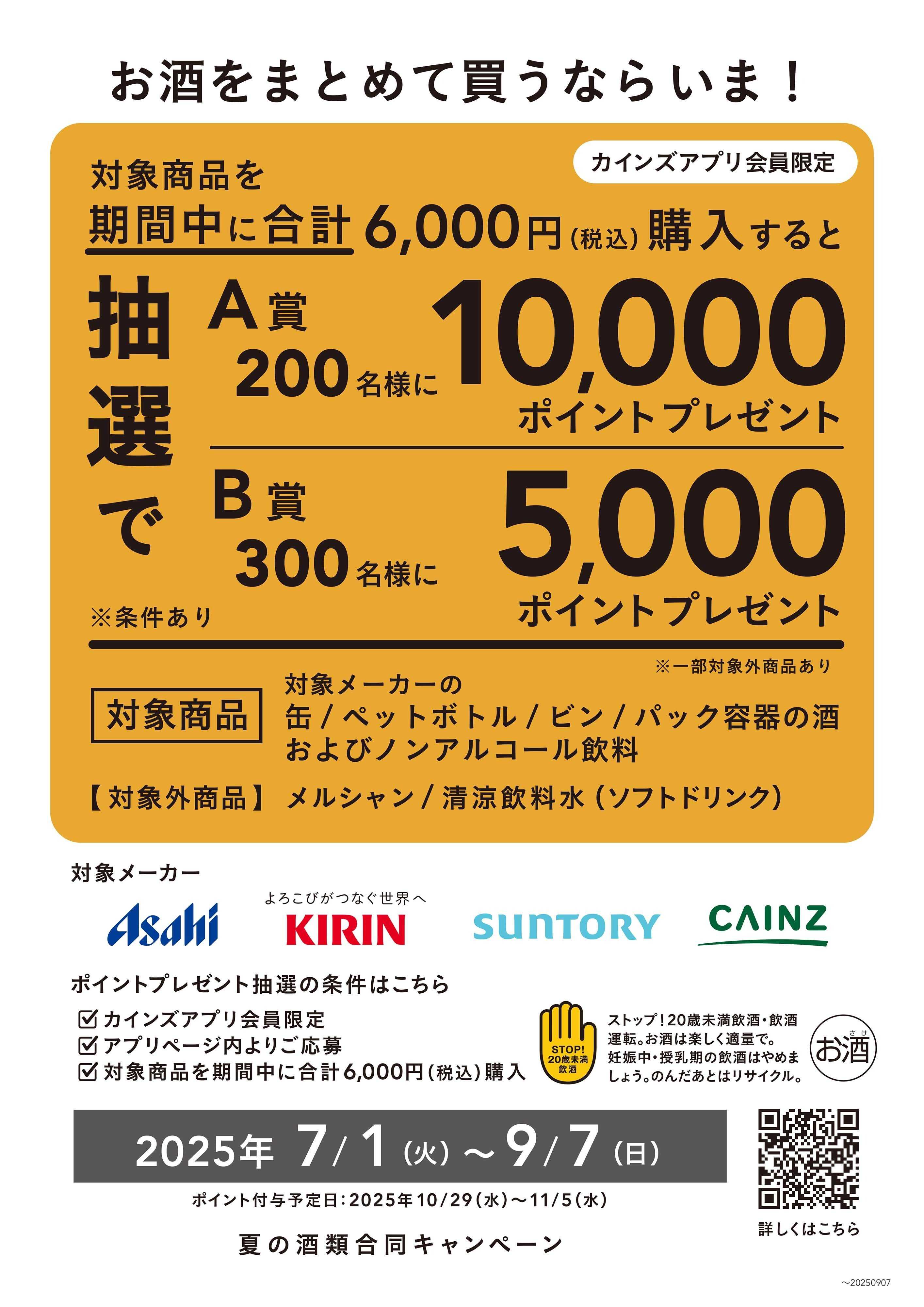 カインズ 夏の酒類合同キャンペーン