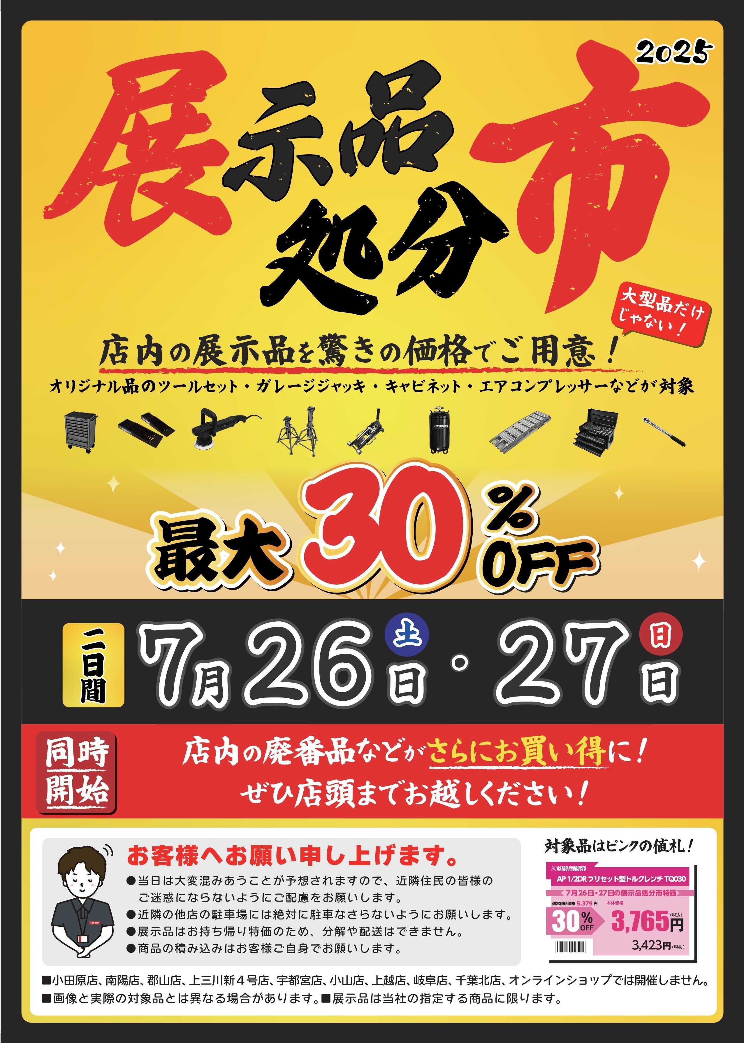 アストロプロダクツ 展示品処分市