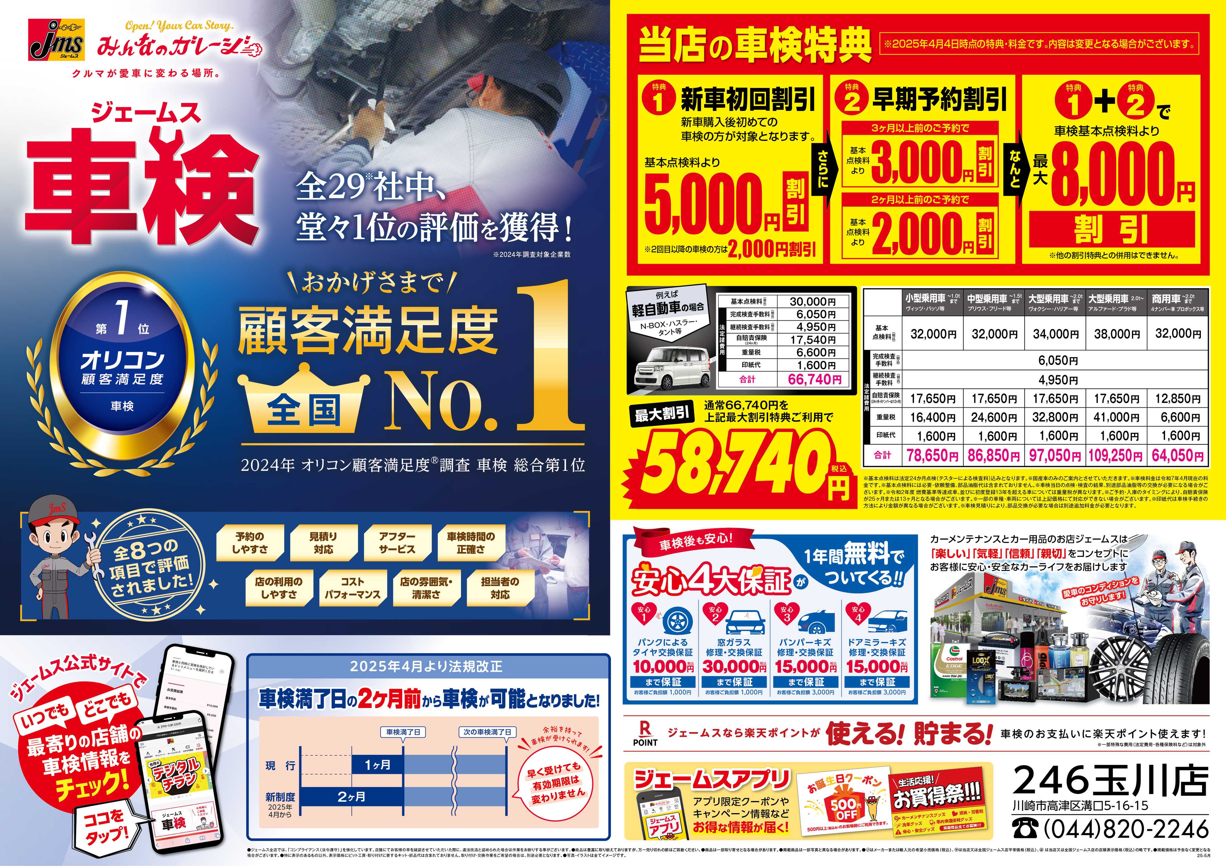 ジェームス ジェームス車検オリコンNO.1！