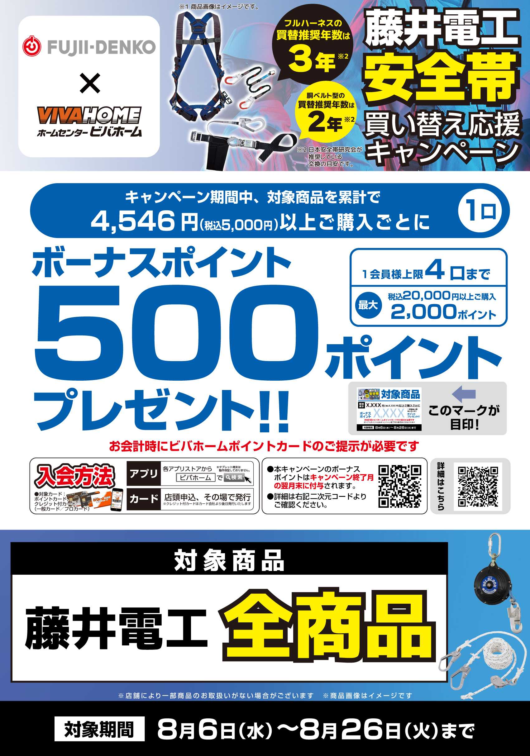 スーパービバホーム 【ポイント後付与】 藤井電工安全帯キャンペーン