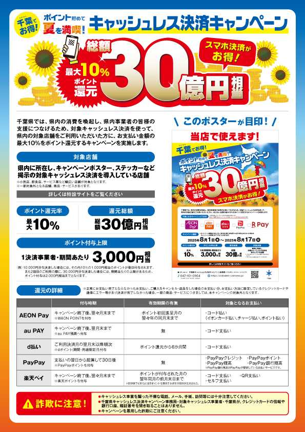 ビバホーム ポイント貯めて夏を満喫！ キャッシュレス決済キャンペーン