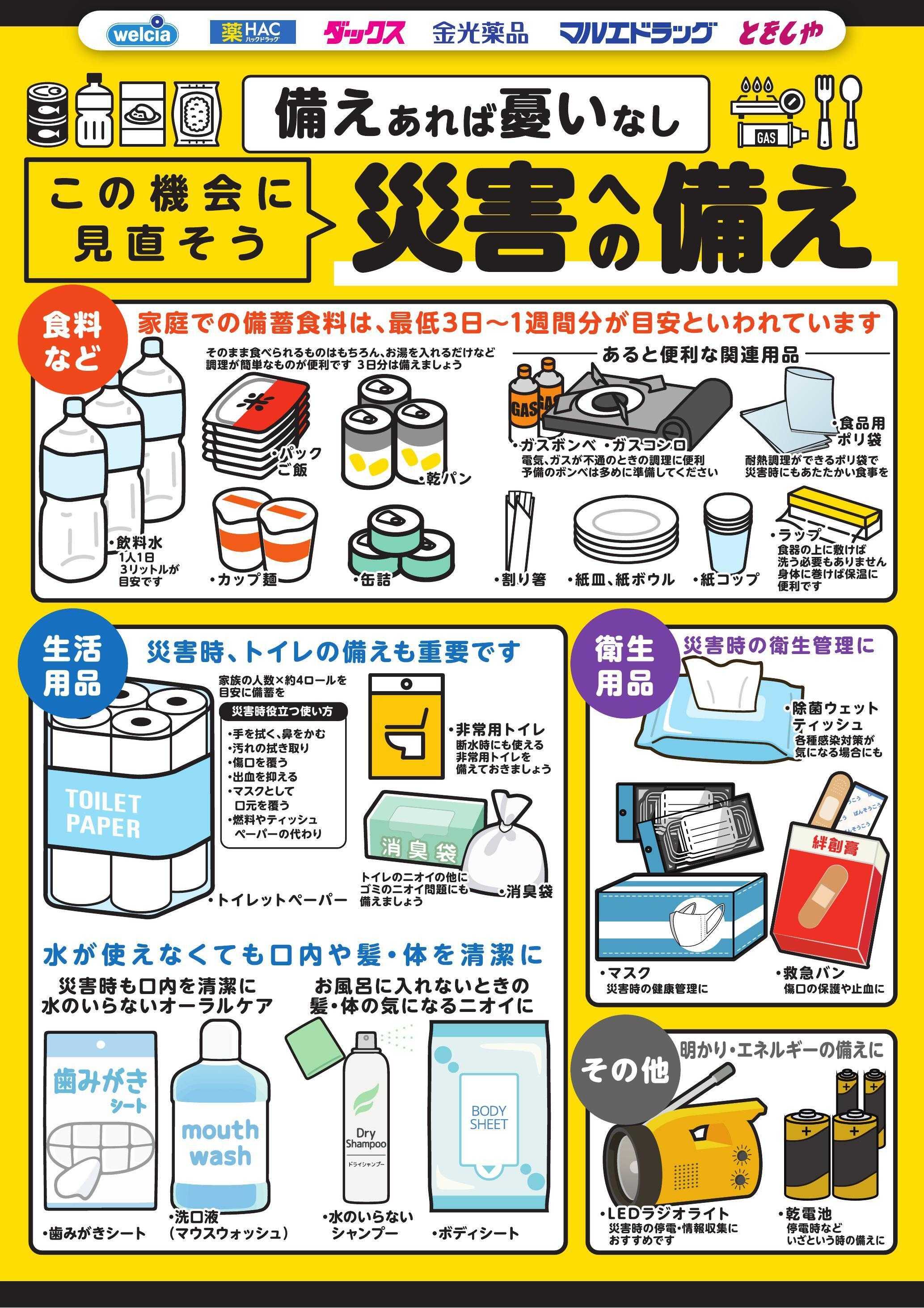ウエルシア この機会に見直そう災害への備え
