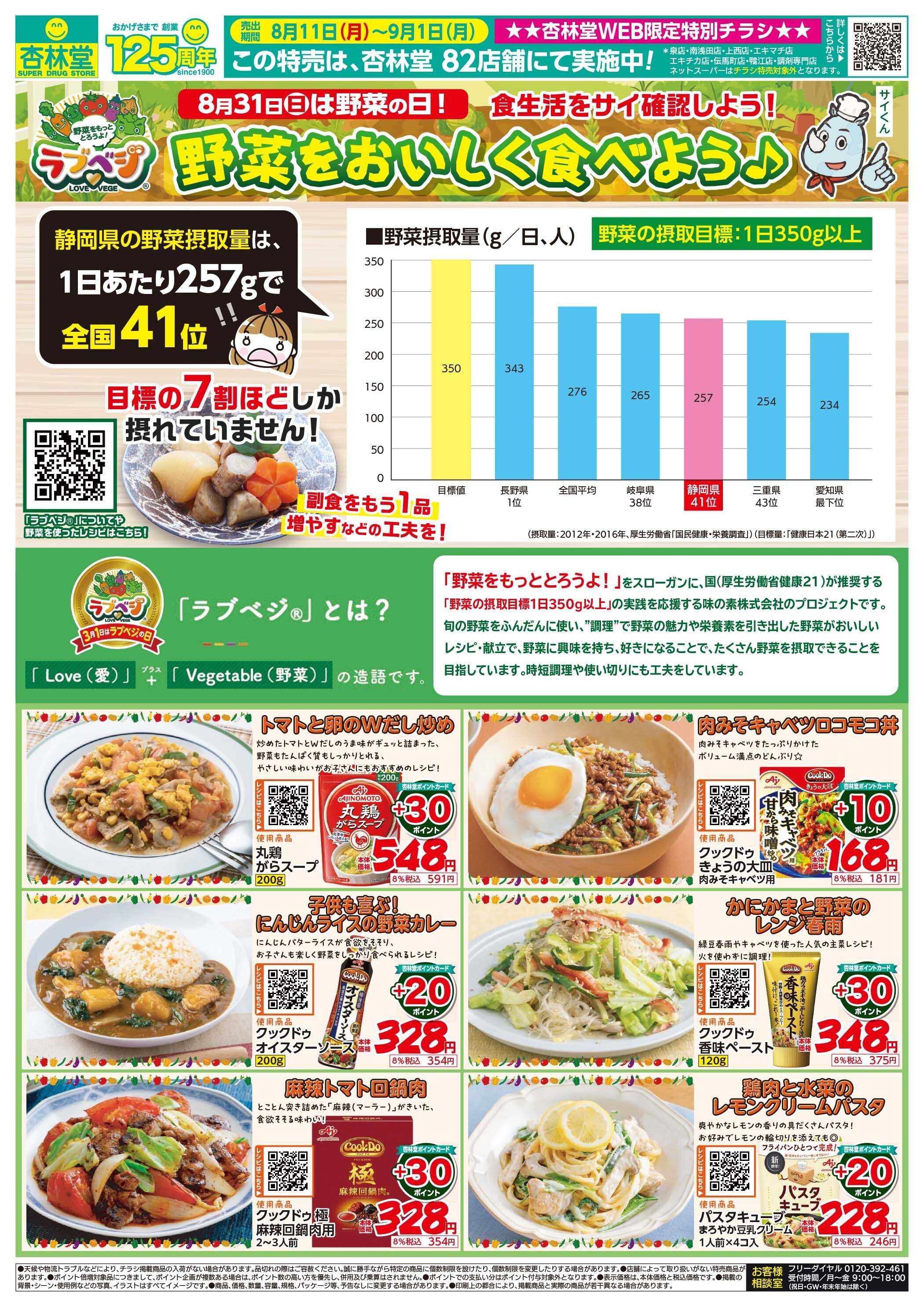 杏林堂 【味の素】野菜の日ラブベジ特集！