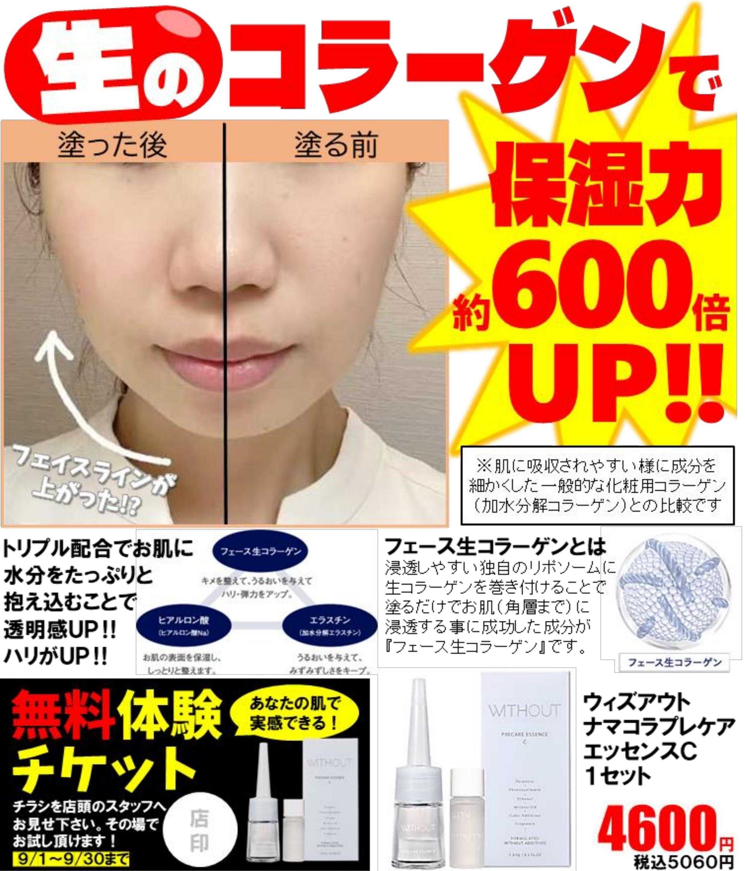 Mycra 生のコラーゲンで保湿力が約600倍UP!