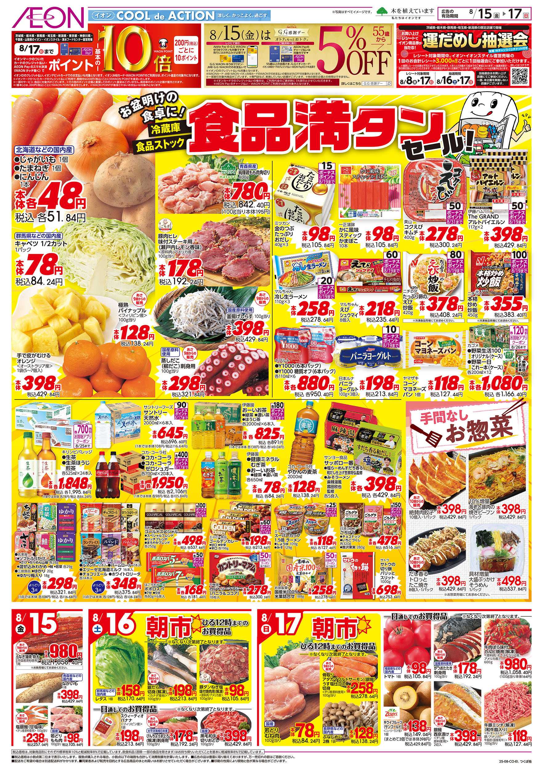 イオン 8/15号　食品満タンセール：表面