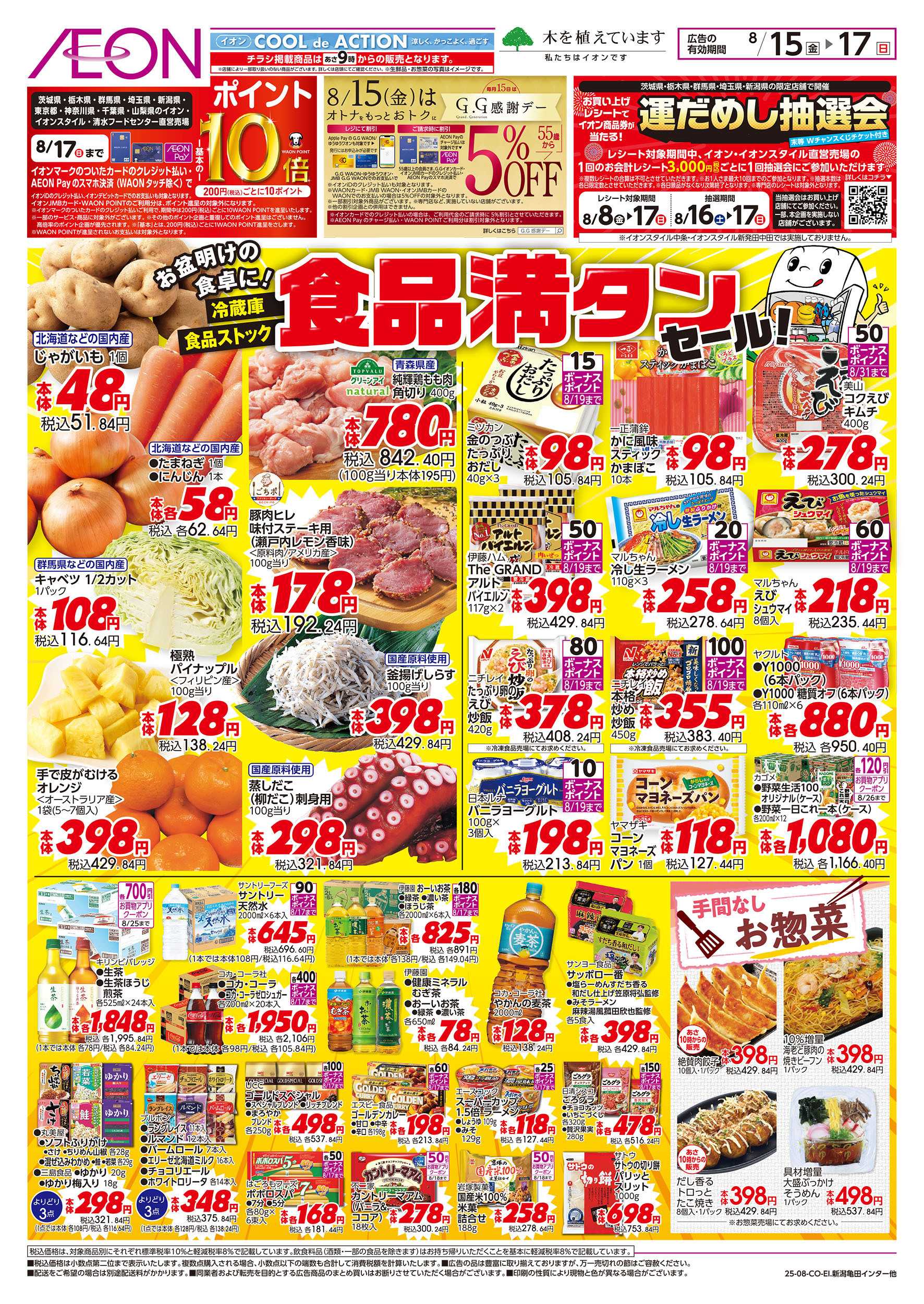 イオン 8/15号　食品満タンセール：表面
