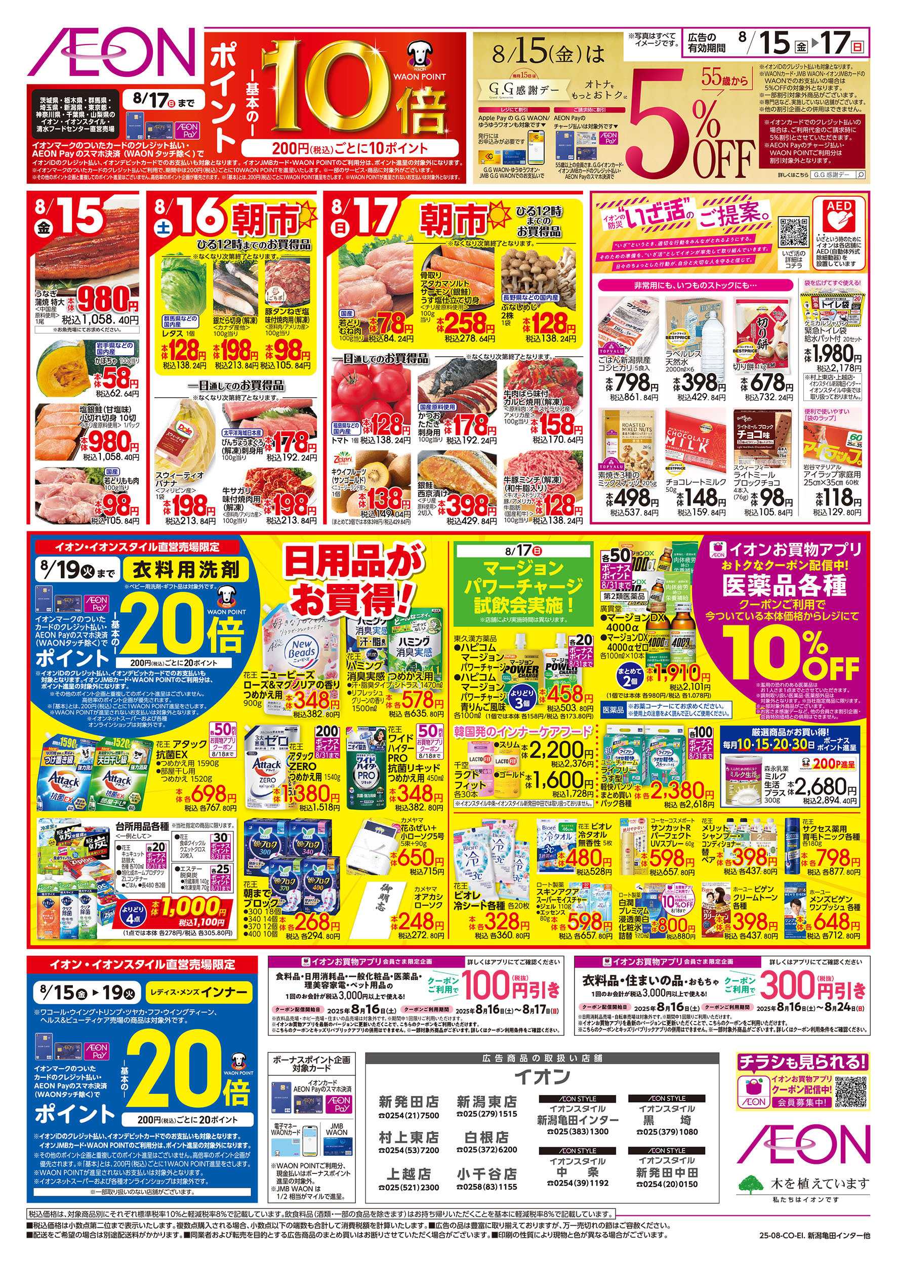 イオン 8/15号　食品満タンセール：裏面