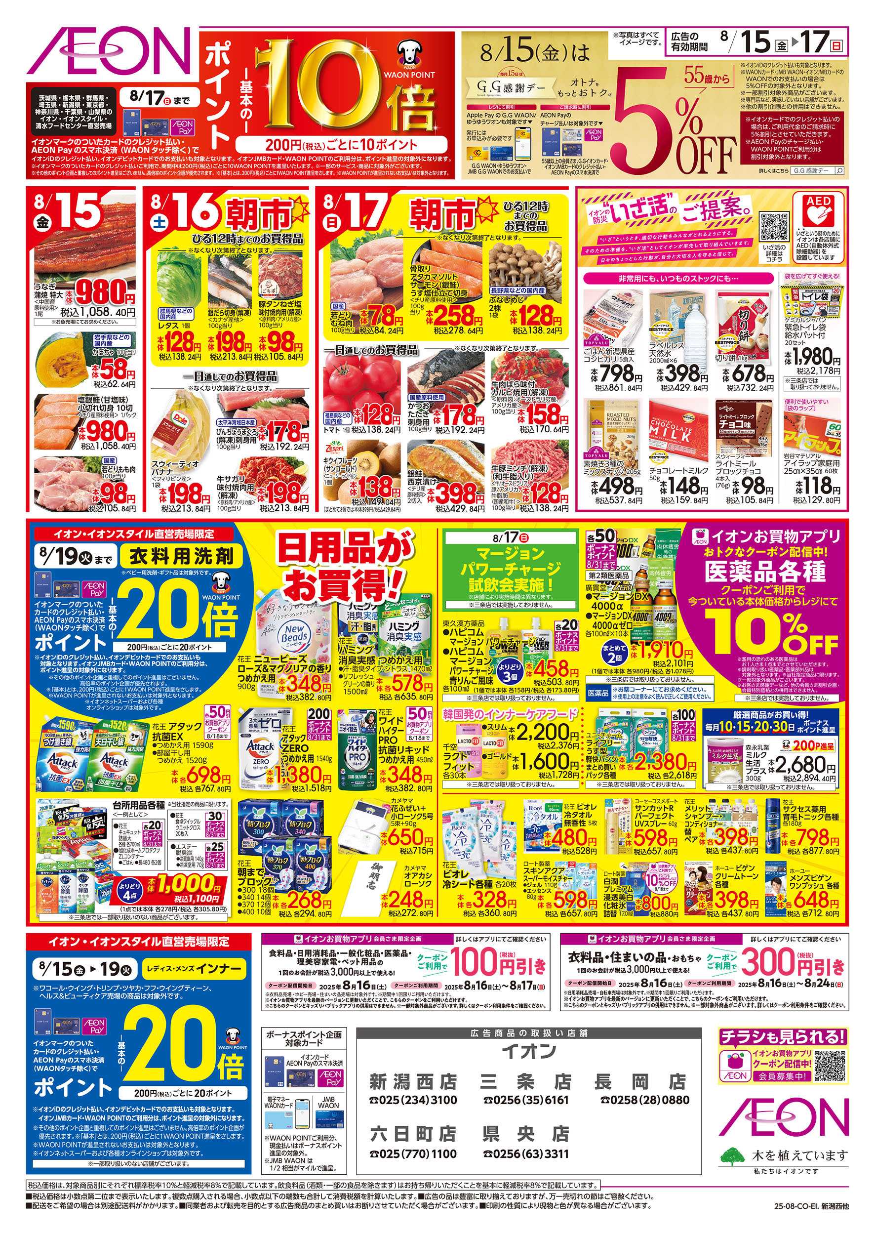 イオン 8/15号　食品満タンセール：裏面