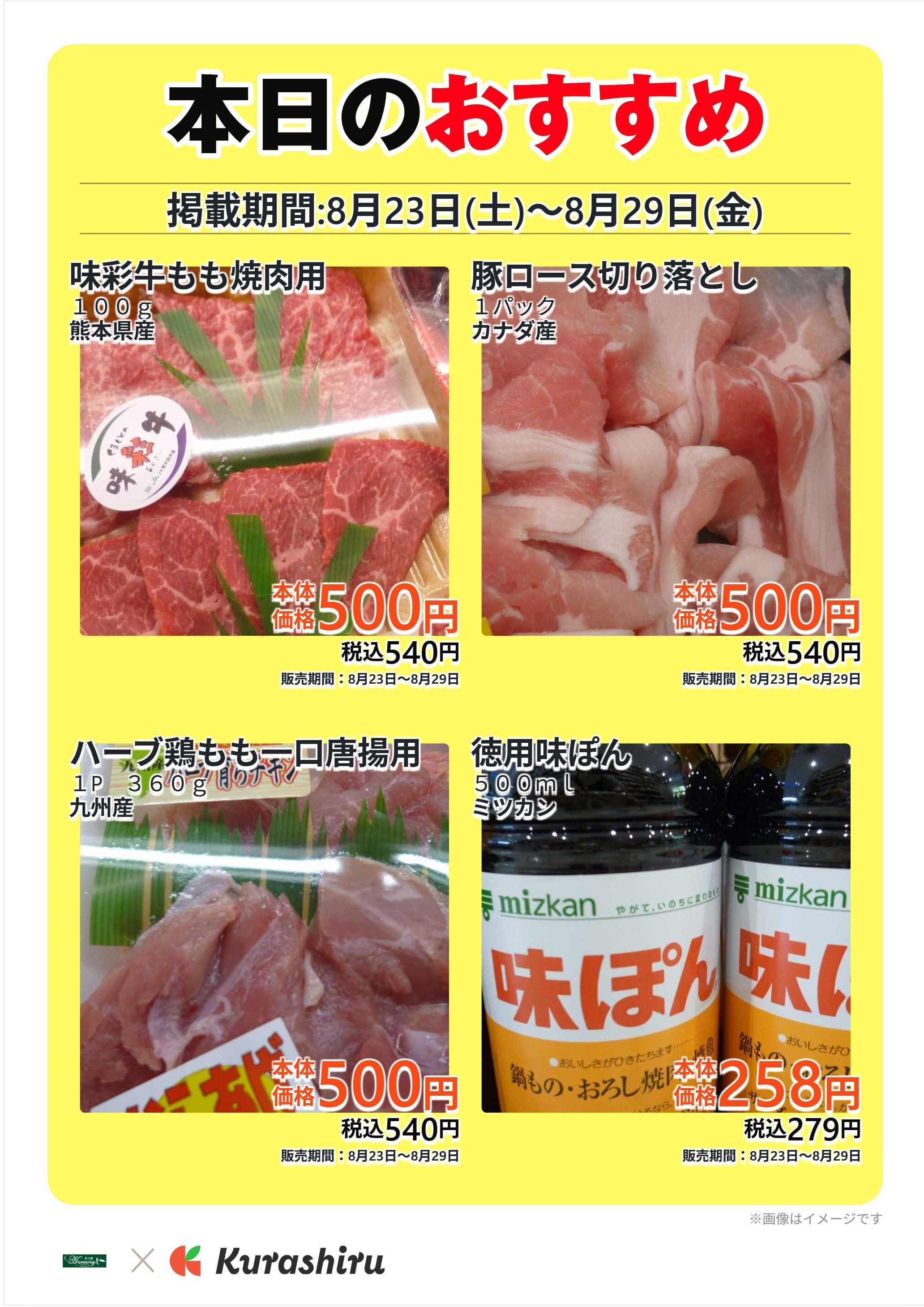 ハーモニー 本日のおすすめ
