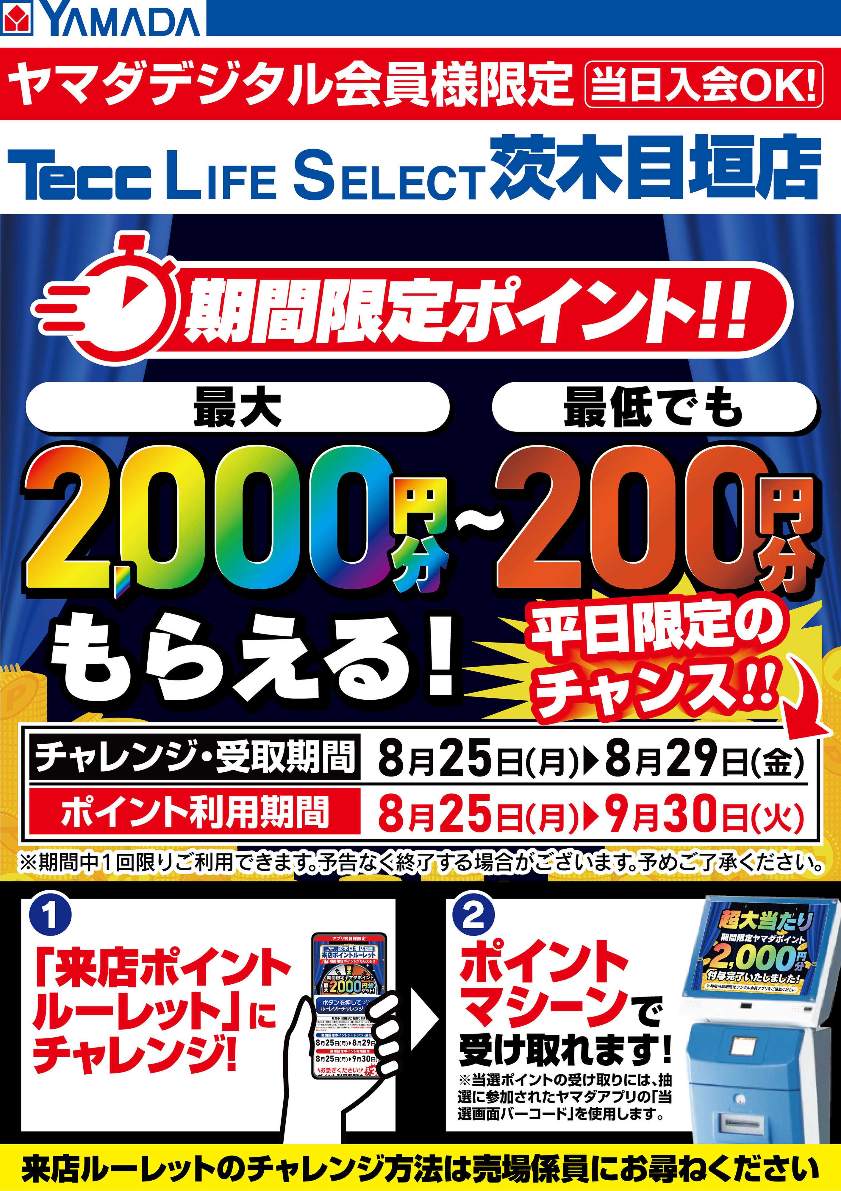 ヤマダデンキ 期間限定 来店ポイントルーレットにチャレンジ！