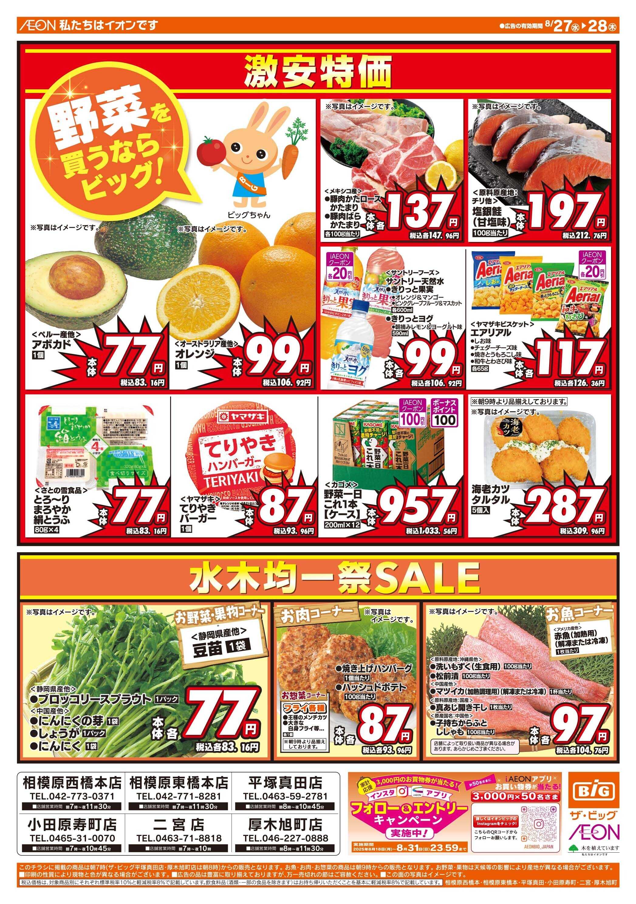 ザ・ビッグ 毎週水曜木曜はお買得均一祭！