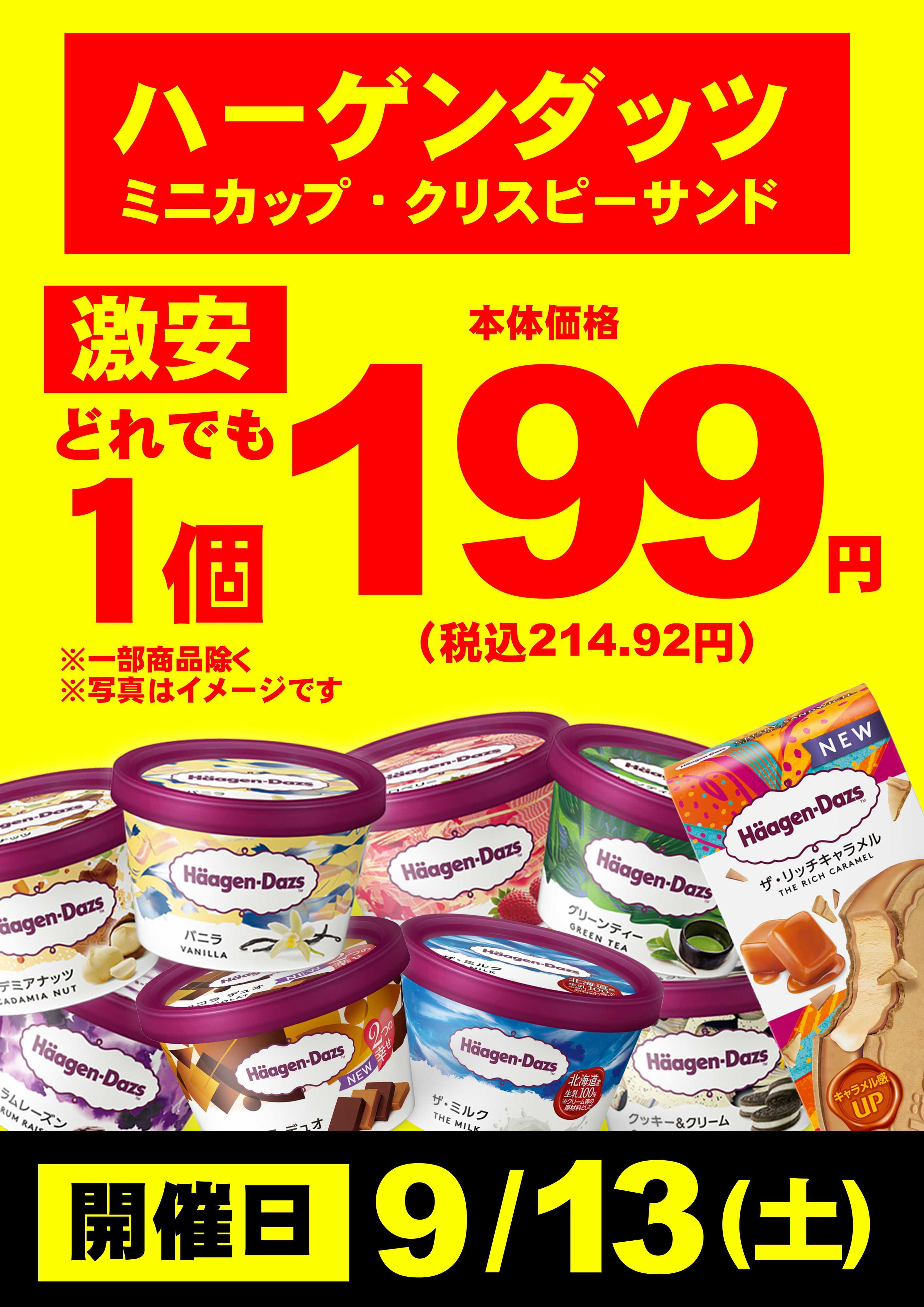 オオゼキ 9/13(土)ハーゲンダッツが超特価！　※一部店舗除く