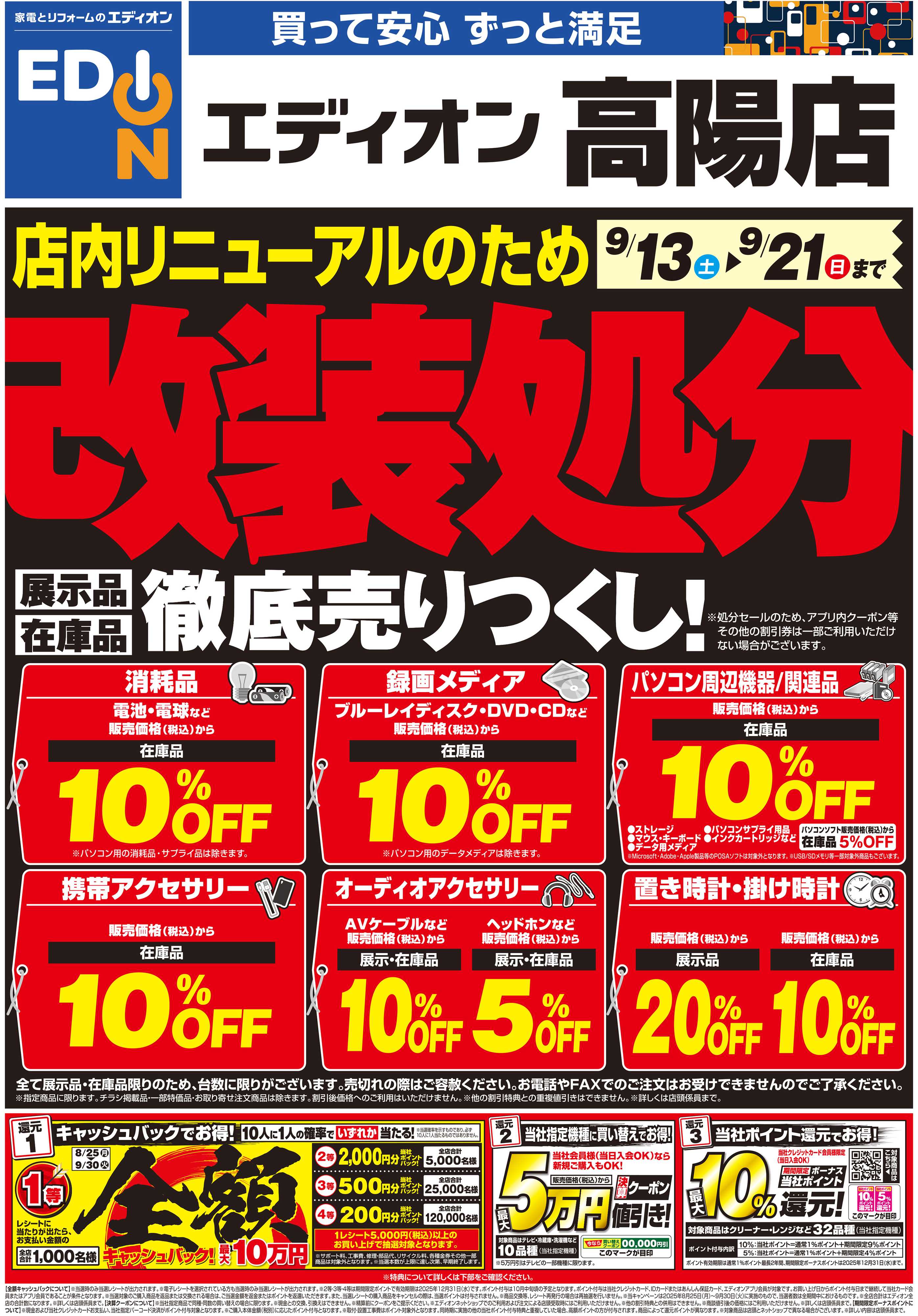 EDION 店内リニューアルのため改装処分