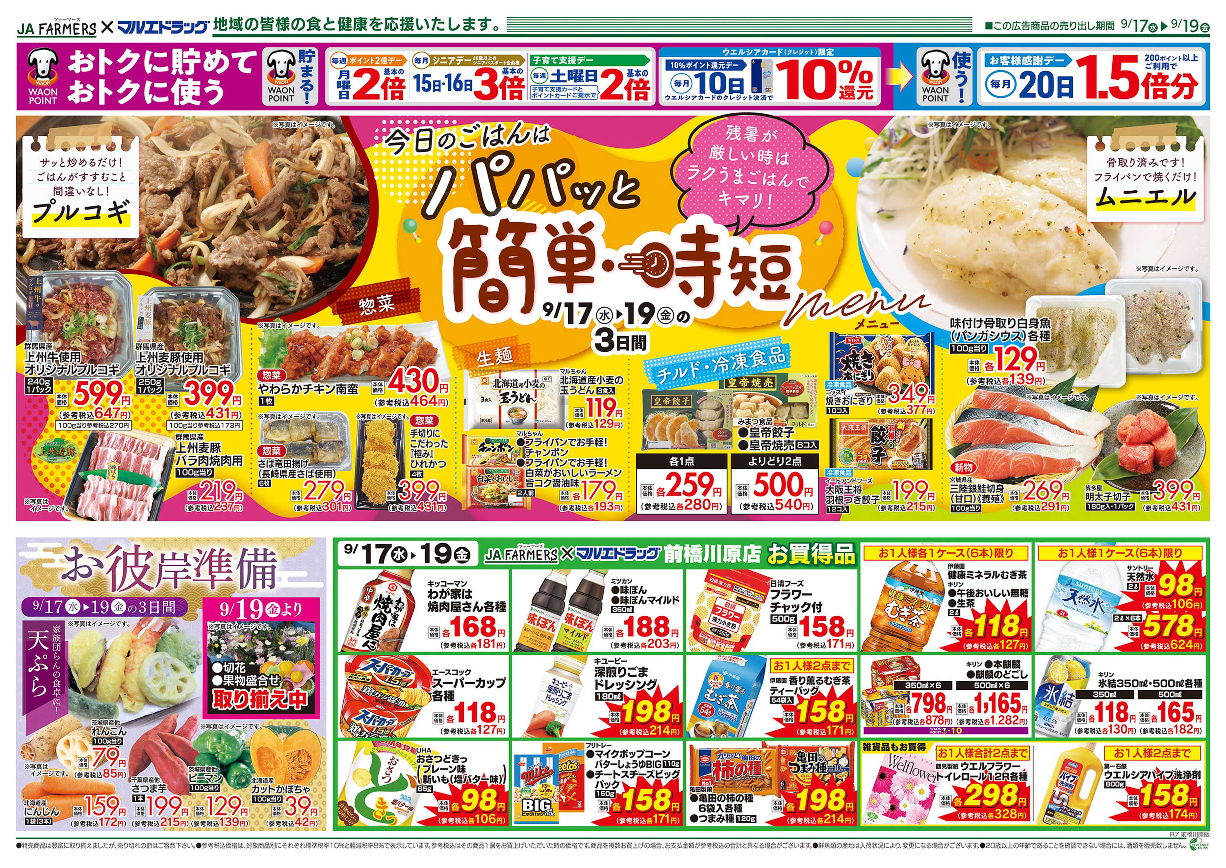 マルエドラッグ JA-F×前橋川原 9.17号チラシ